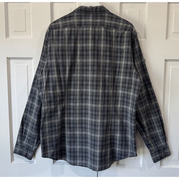John Varvatos Gray Plaid Long Sleeve Roll Tab Sleeves Button Down Shirt XXL EUC - Picture 3 of 11